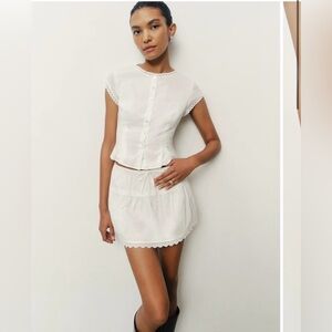 Reformation Valetta Two Piece Ivory - Size 2
